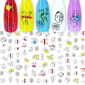 2023 Уход За кожей Лица Цветок/Женщина/Лист 40 Дизайн 3D Дизайн Ногтей Наклейка с Клейкой Обратной стороной Разнообразие Цветов Наклейки Для Ногтей Пресс На Ногти