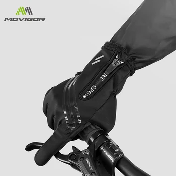 MOVIGOR Велосипедные перчатки Зимние Флисовые Теплые перчатки с сенсорным экраном на весь палец, Ветрозащитные Мужские И женские Велосипедные мотоциклетные перчатки