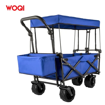 WOQI Оптовая продажа, складной фургон, складные тележки для покупок с навесом для рыбалки на открытом воздухе, кемпинг