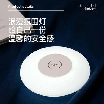 Xiaomi 2023 Новый светодиодный Беспроводной сенсорный ночник С быстрой Зарядкой USB Из массива Дерева Прикроватная Тумбочка для Спальни Настольная Декоративная Настольная лампа