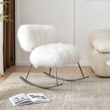 Кресло-качалка для взрослых, Скандинавский Дизайн роскошных кресел, Удобные бархатные кресла для сна, Элегантная мебель для гостиной