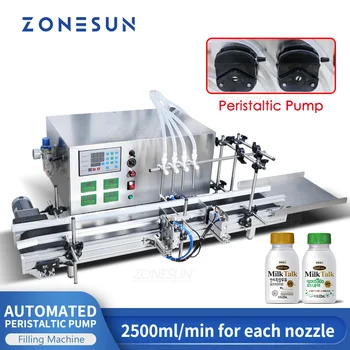 Машина для розлива ZONESUN Автоматический настольный перистальтический насос с ЧПУ Жидкость С конвейером Машина для розлива воды в флаконы духов