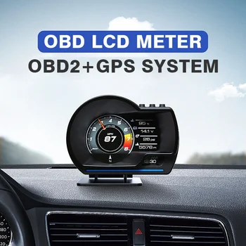 Новейший автомобильный HUD Автоматический дисплей OBD2 A500 GPS Smart Head Up дисплей Датчик Цифровой одометр Охранная сигнализация Температура воды и масла. об/мин