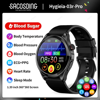 Новый Bluetooth Вызов ECG + PPG Смарт-Часы Мужские 360*360 HD Экран Спортивные Умные Часы с сердечным Ритмом и уровнем сахара в крови Для Android Для Xiaomi 2023